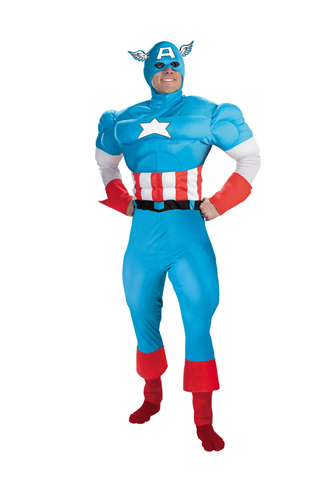 Captain America DLX Muscle Adult